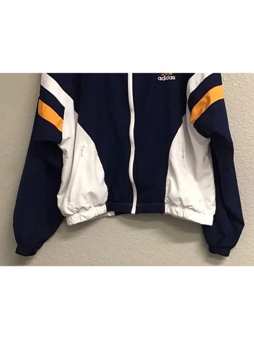 Vintage 90s Adidas Nylon Tracksuit Jacket and Pants Sportswear Size Medium Blue